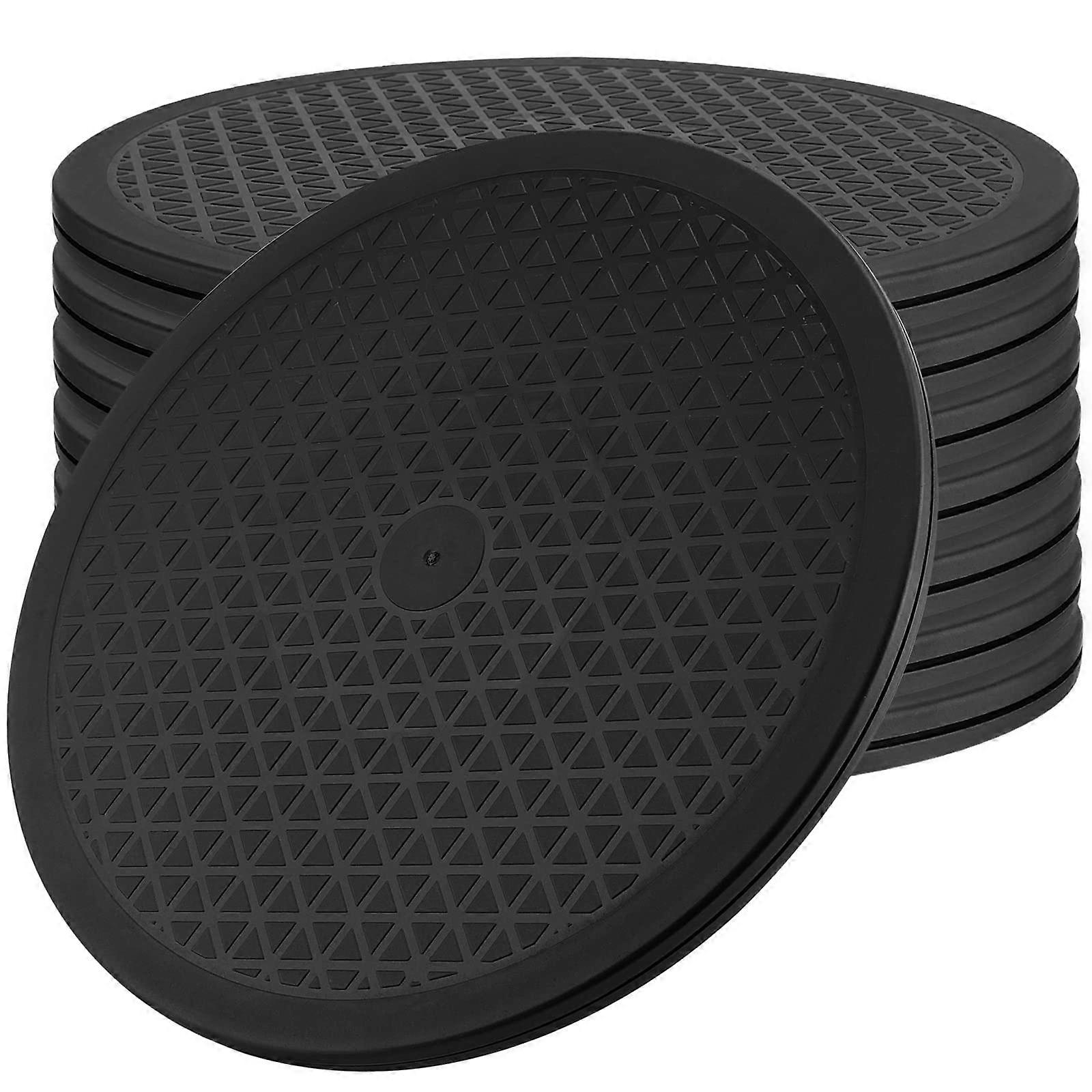 360 Degree Rotating Swivel 12-Inch Turntable Stand Lazy Susan Monitor Stand For Plants Models Handicrafts Black 8 Pcs