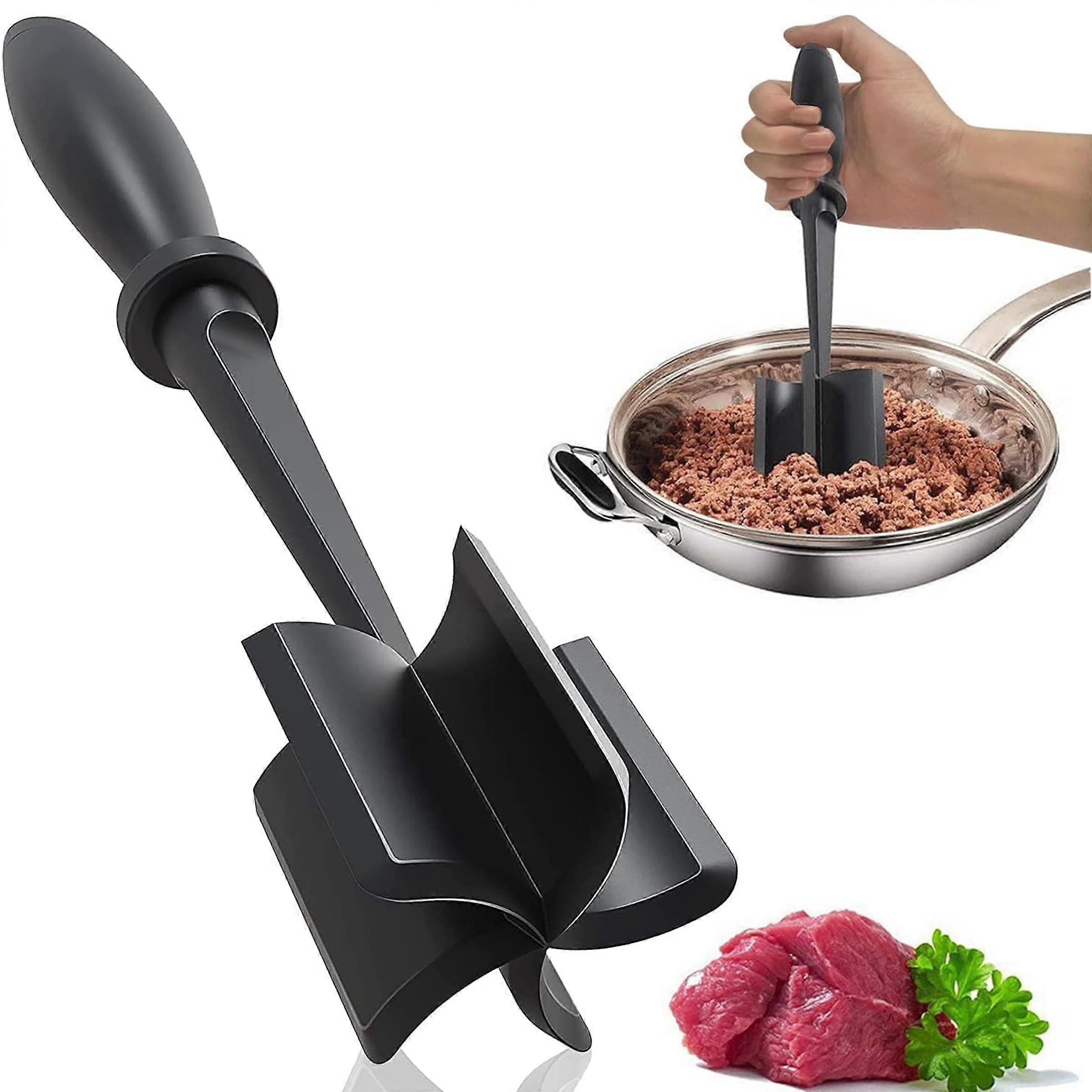 Meat grinder, 5 curved blades for mincing hamburger meat, minced beef, turkey, etc., black