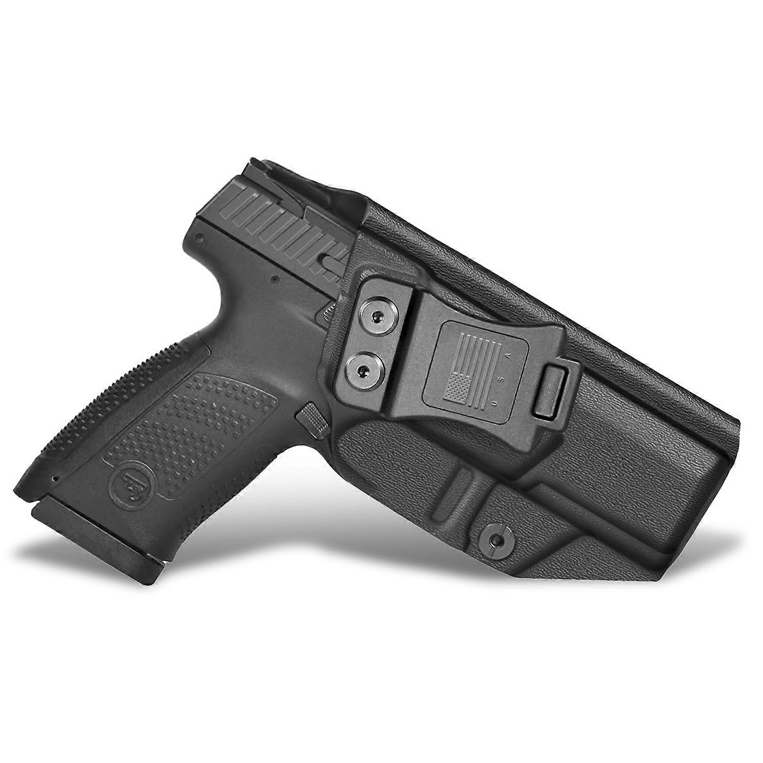 IWB KYDEX Universal Gun Holster Adjustable Cant Posi-Click Retention Inside Waistband for Glock Smith Wesson Sig Ruger CZ P-10 C Black
