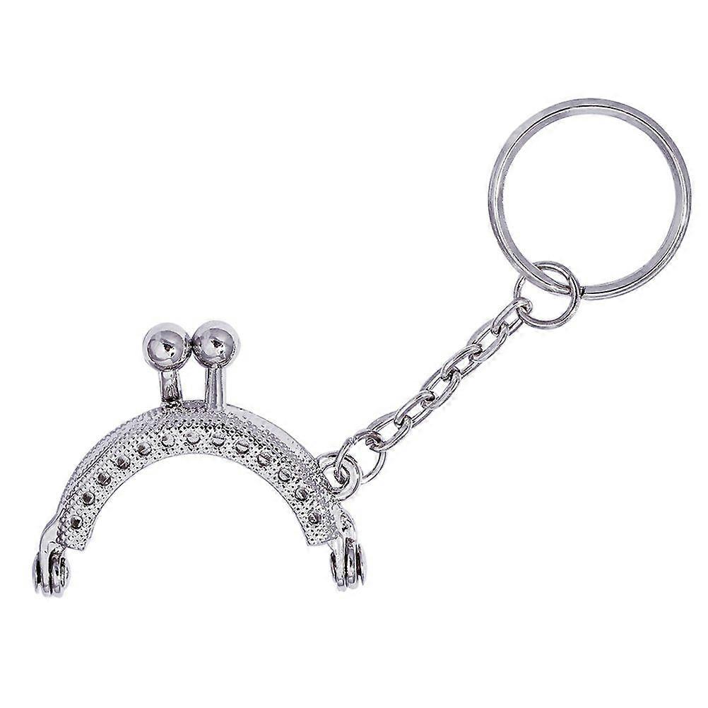 4cm Replacement Clutch Bag Frame DIY Key Chains Metal Purse Frame Handle Handbag Clasp Lock Bag Accessories (Silver)
