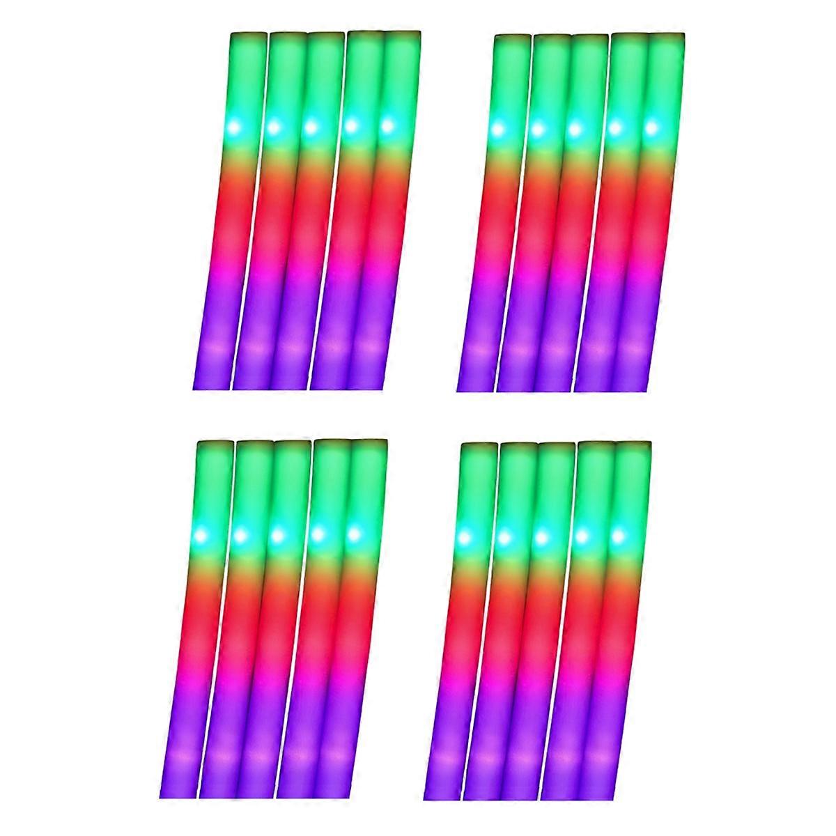 LED Glow Sticks Colorful RGB Glow Foam Sticks Cheer Tubes Suitable for Various Activities in the Da
