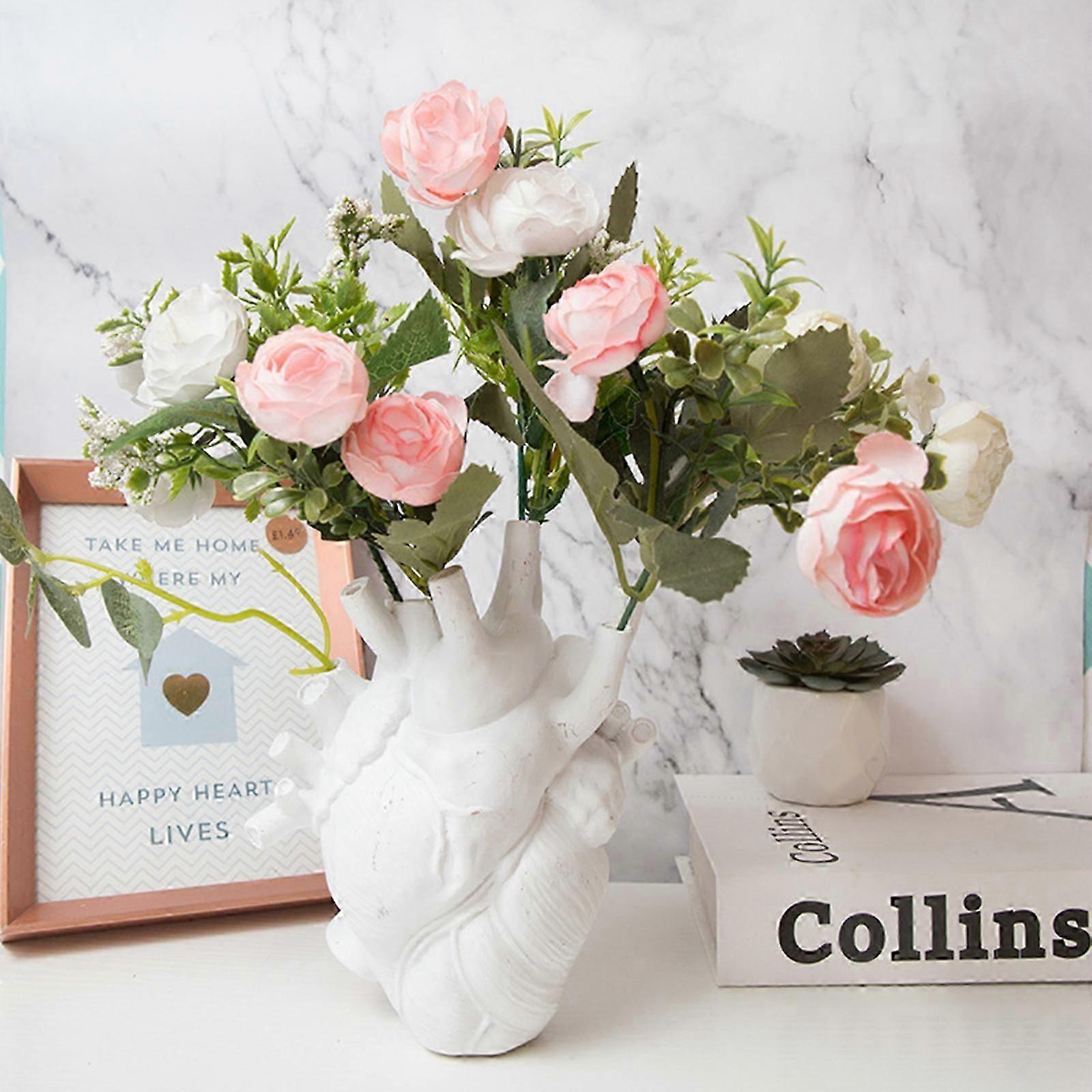 2023 إناء القلب على شكل تشريحي زهرة إناء زخرفة حرفية زخرفية