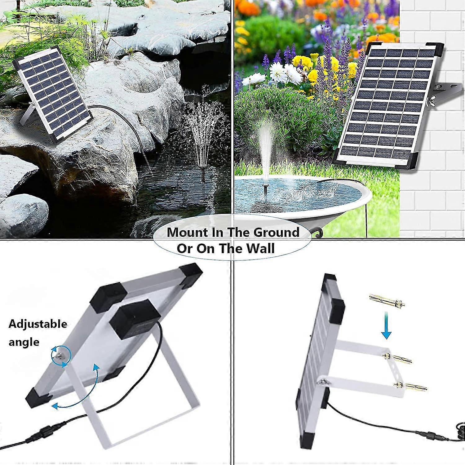Fontana Solare Con LED Boadw 5,5W - Pompa Per Giardino, Stagno O Bagno Uccelli