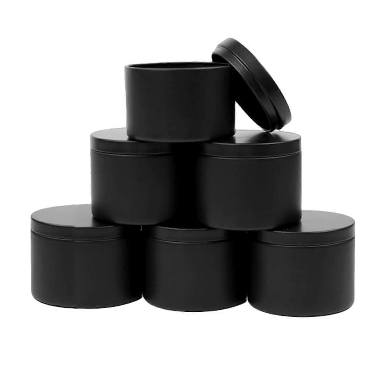 24Pcs Black Candle Tins, 4Oz Empty Candle Tin with Lids for DIY Candles Making, Matte Full Candle Jars for Candle Making