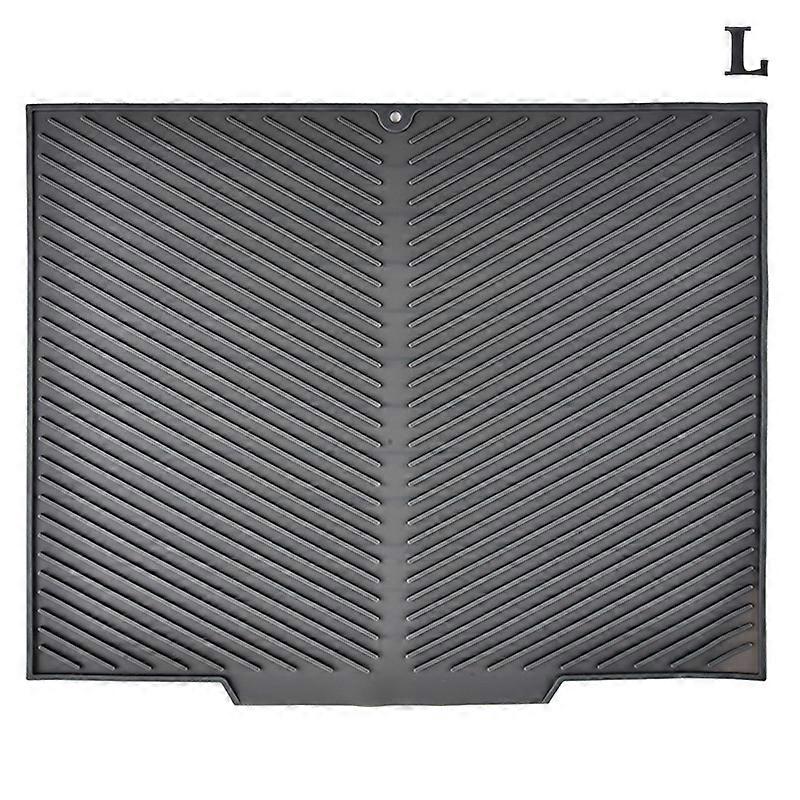 S/M/LSilicone Draining Board Mat Drying Pad Folding Heat Machine Mat With Raised Edges Countertop Mats Dish For Kitchen Pot Cup