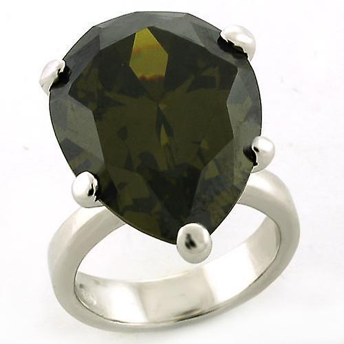 Anello in argento sterling AAA GRD CZ Olivine LOAS821 per le donne Stile Rodio