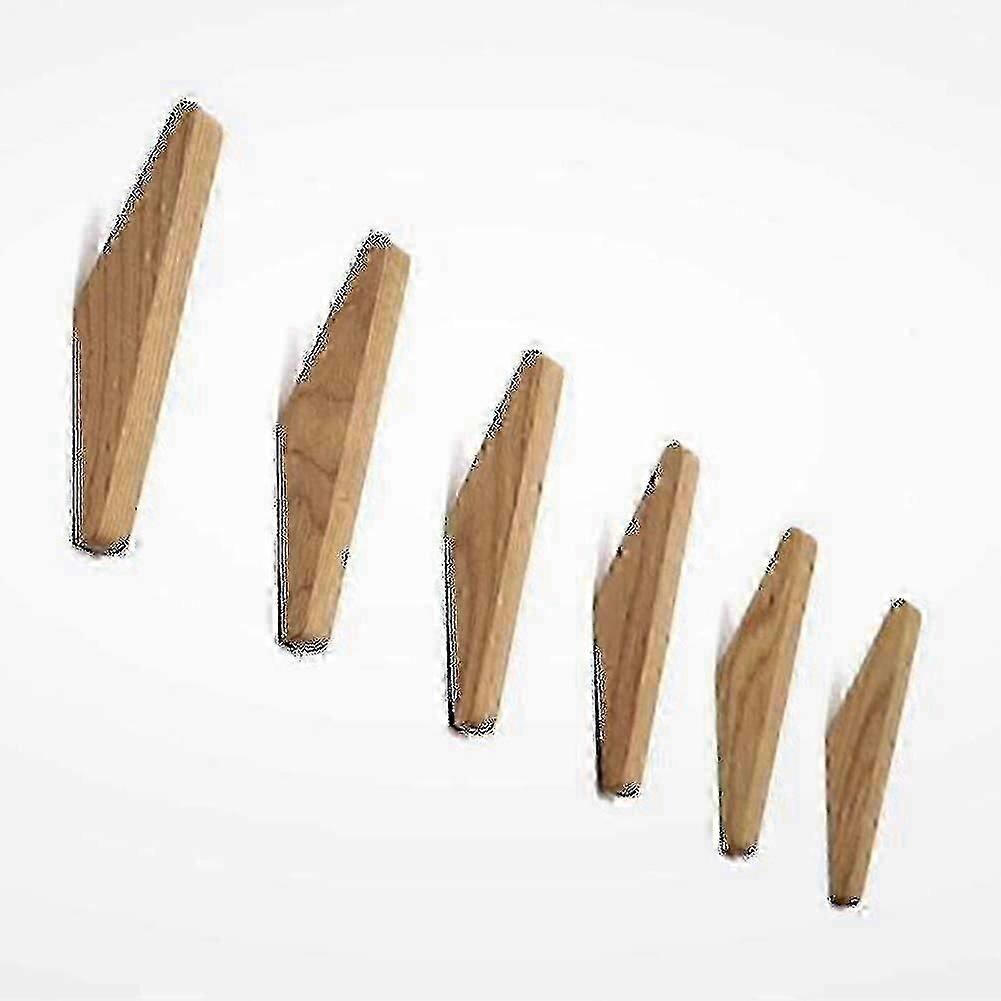 6 Pieces Vintage Wooden Hooks Wooden Hooks 5 Kg Load Capacity, Wall Hooks Bathrobe Hooks Hat Hooks Coat Hooks Multipurpose Hooks Key Hooks (set Of 6)