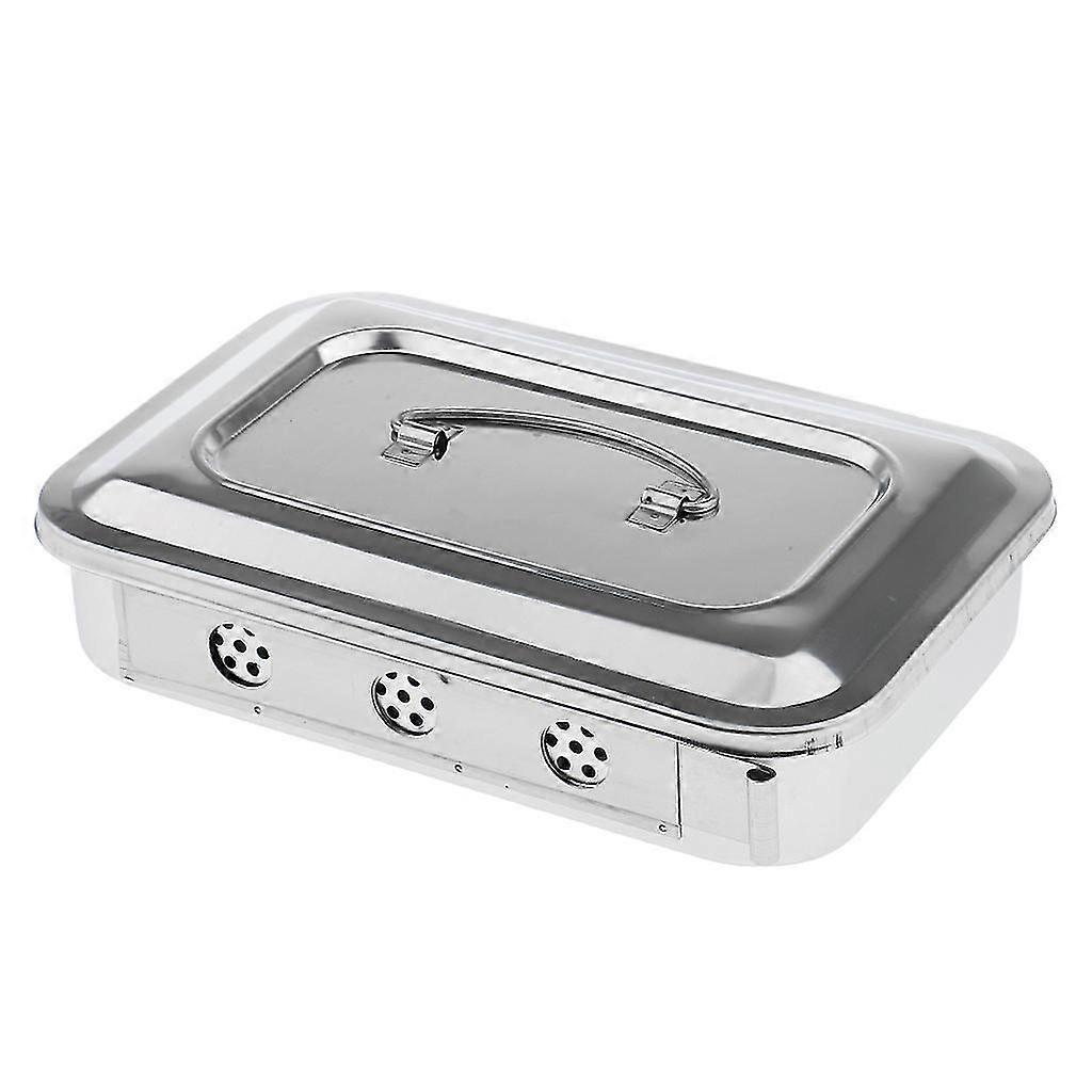 Steel Instrument Storage Hole Box With Lid Tools Veterinary #a