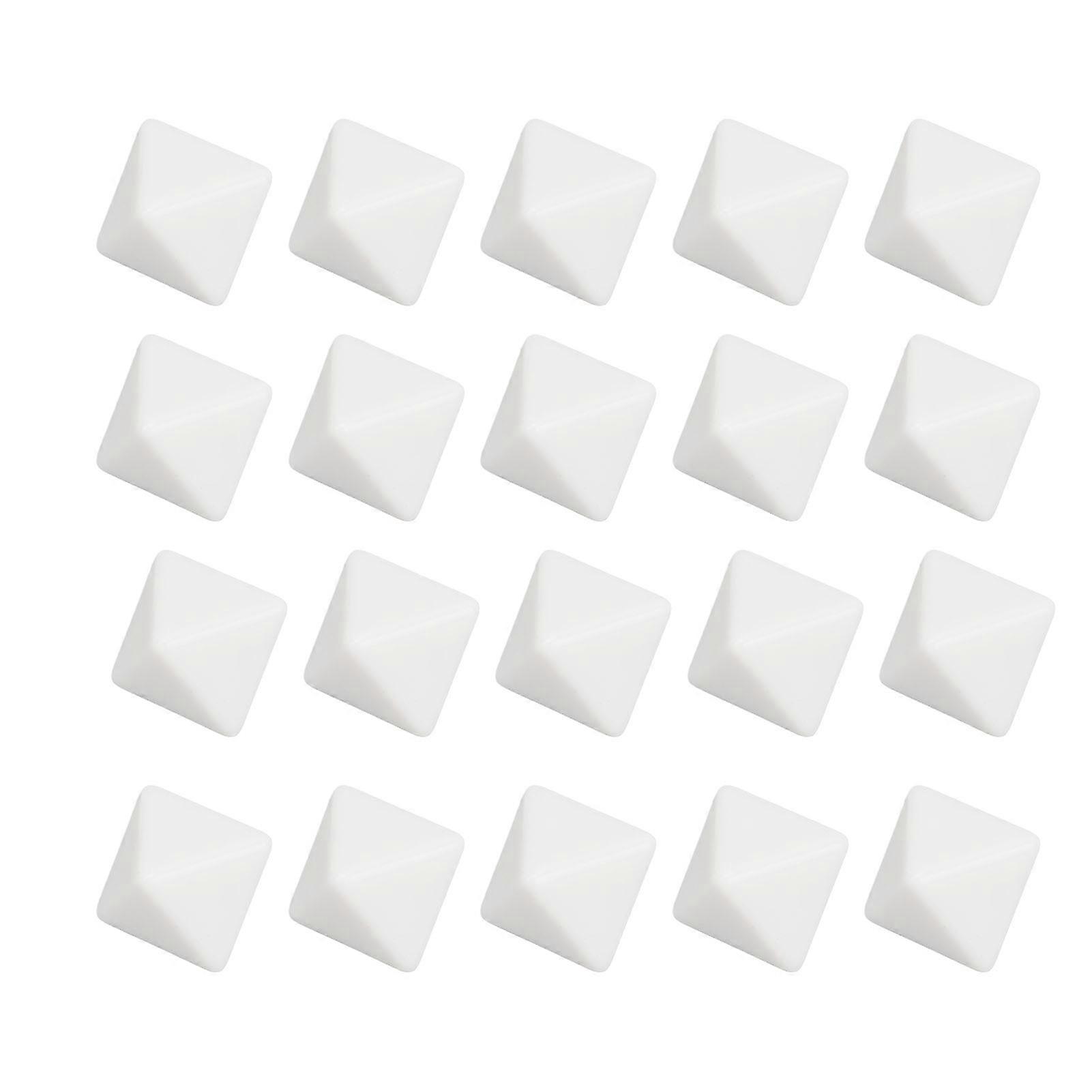 20PCS 8 Sided Dice Plastic Blank DIY Dice Set for Board Games Party Math Counting Teaching White