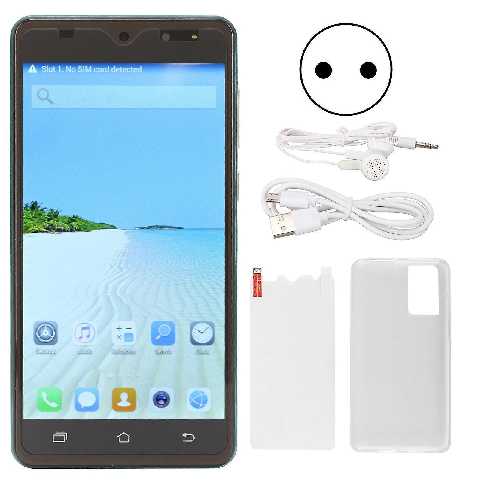 5.5in 4800mAh Large Battery Dual SIM Front Rear Camera Mobile Phone 2.4G 5G for Android 11.0 System Green