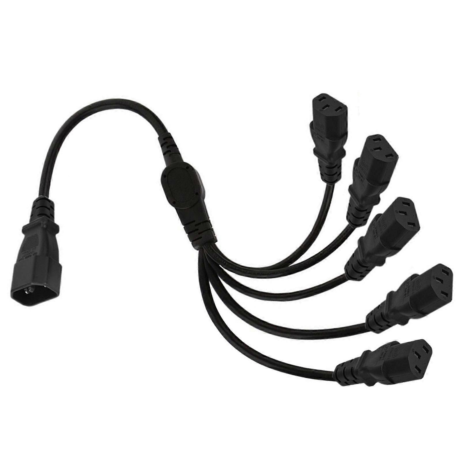 Single C14 to Multiple C13 Power Wire Y Type Splitter Adapter Cable Extension Cord for Computer, Monitor, Scanner UPS