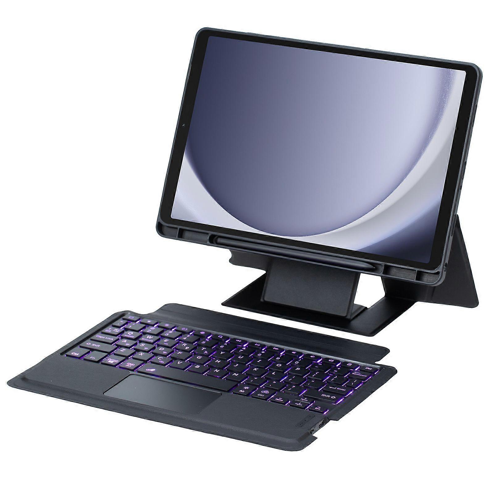 Bluetooth Keyboard for Samsung Galaxy Tab A9 Plus 11 inch Touchpad Backlit with Detachable Stand and Floating design PU Leather Cover