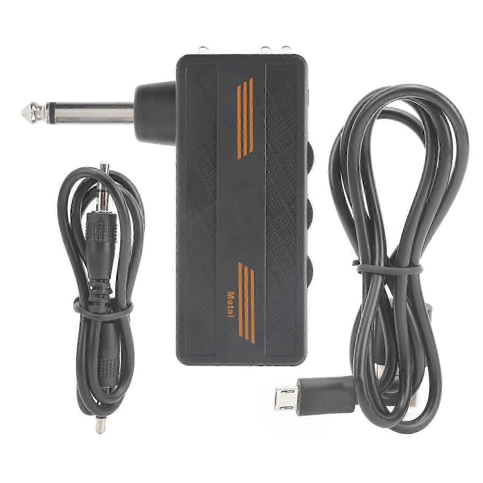 Plug Amp Electric Guitar Headphone Amplifier Chargeable Portable Distortion Effect CA?101