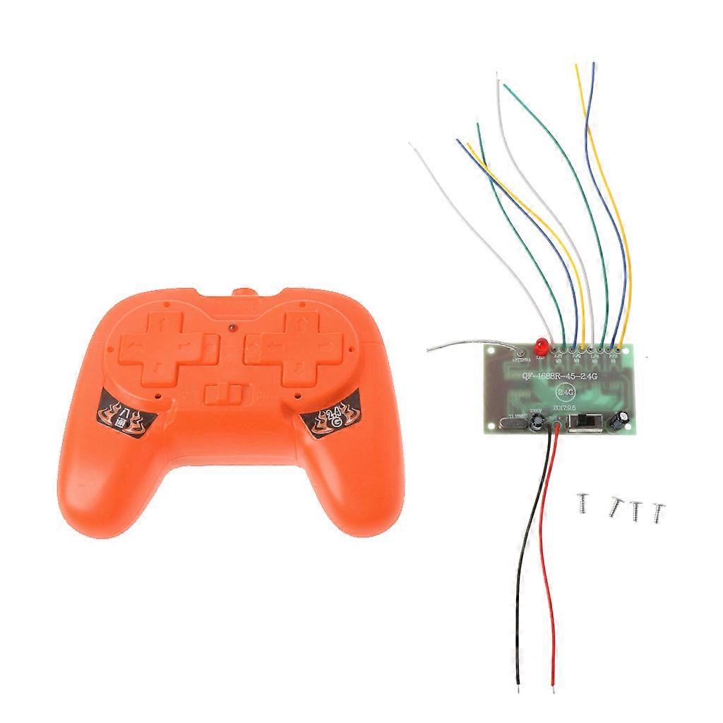 2.4G 8CH Remote Control with Receiver Board DIY Toy for Boat for Tank Car 4-6V A Yellow