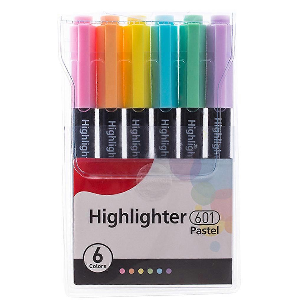 Set of 6Pcs Macaron Color Highlighters Set 6 Colors Markers Pens Premium Colored Chisel Tip Highlighters for Art Project Light color
