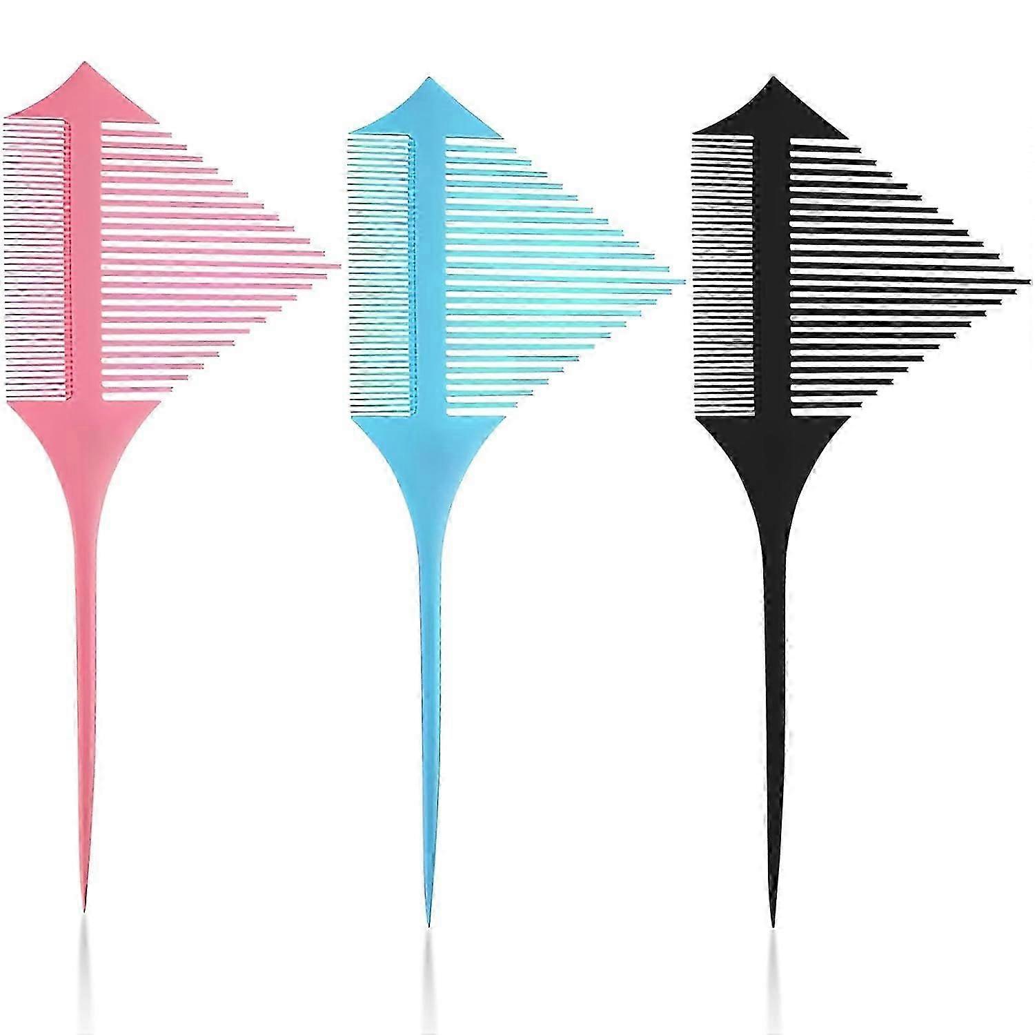 3-Pack Hair Styling Comb Set, Professional Anti-Static Hairdressing Tips Comb, Split Teeth Design for Combing and Dyeing, Rat Tail Comb