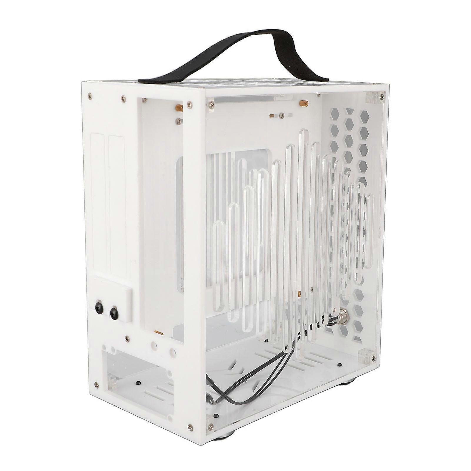 Miniature ITX Clear Acrylic PC Case 23x20.5x12cm White