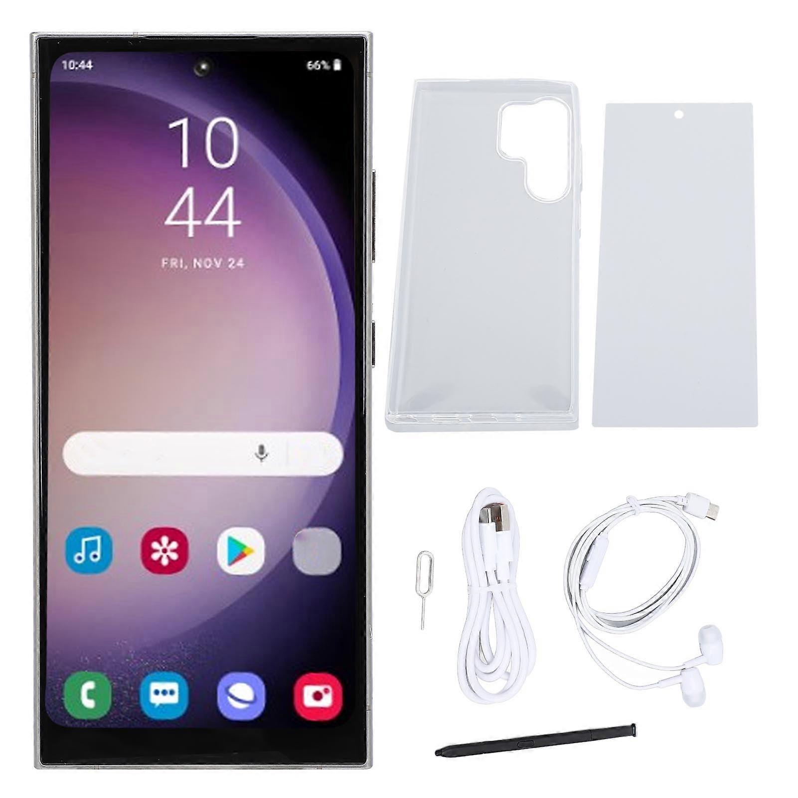4G Smartphone 6.6 Inch Incell Screen 8GB 256GB Memory 13MP 24MP Camera Dual SIM Unlocked Cell Phone for Android 14 Gray