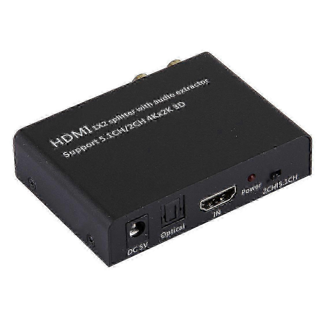 2025 4Kx2K 3D 5.1CH/2CH Audio Extractor Equipped HDMI Splitter 1x2