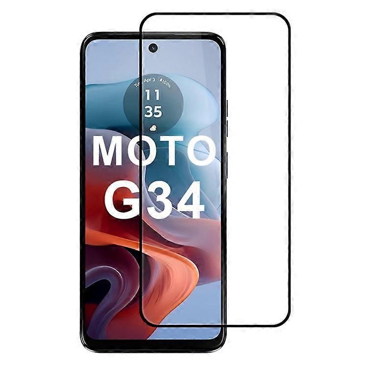 Compatible For Motorola Moto G34 5G Screen Protector Silk Printing Full Glue High Aluminum-Silicon Glass