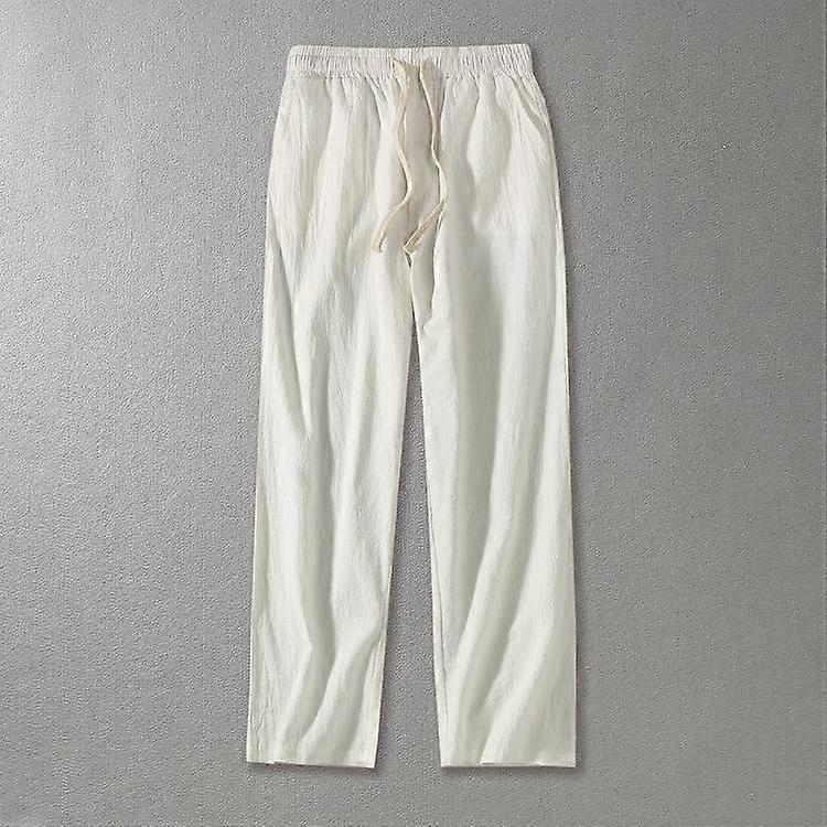 Men's Spring and Summer Light Breathable Cotton Pants Loose Large Size Casual Straight Pants