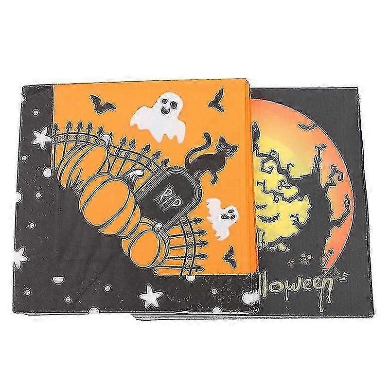 7X7x0.1 سم مناديل ورقية ملونة متنوعة 4 عبوات مناديل هالوين مناديل جميلة مناديل للحفلات (مثل