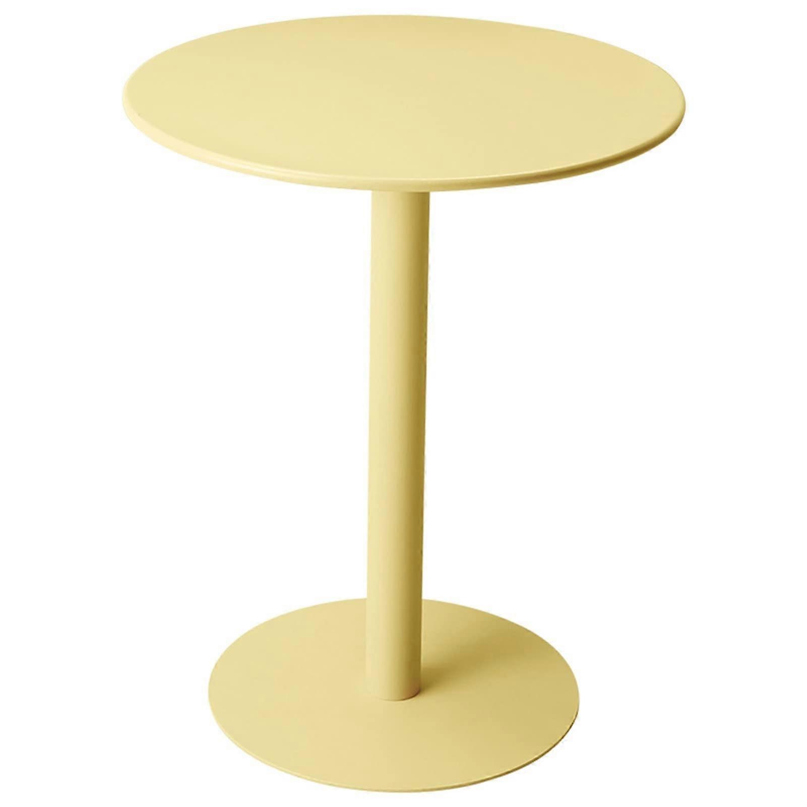 Modern Round Bistro Pub Table Iron Top Circular Cocktail Table Yellow 48 Cm (18.8 In) Standing Bar Furniture
