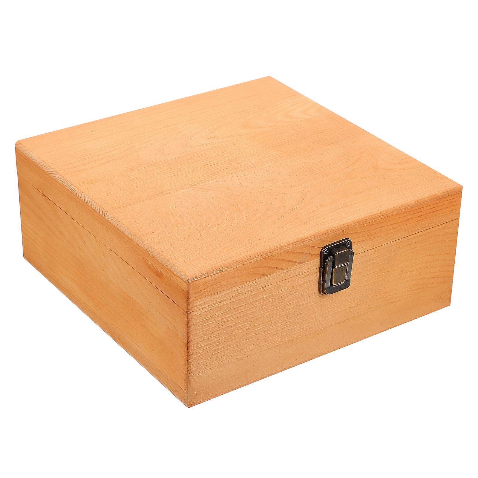 Storage Box Container Craft Wooden Vintage Style Simple Design Gifting Occasions Alloy Material 1Pcs