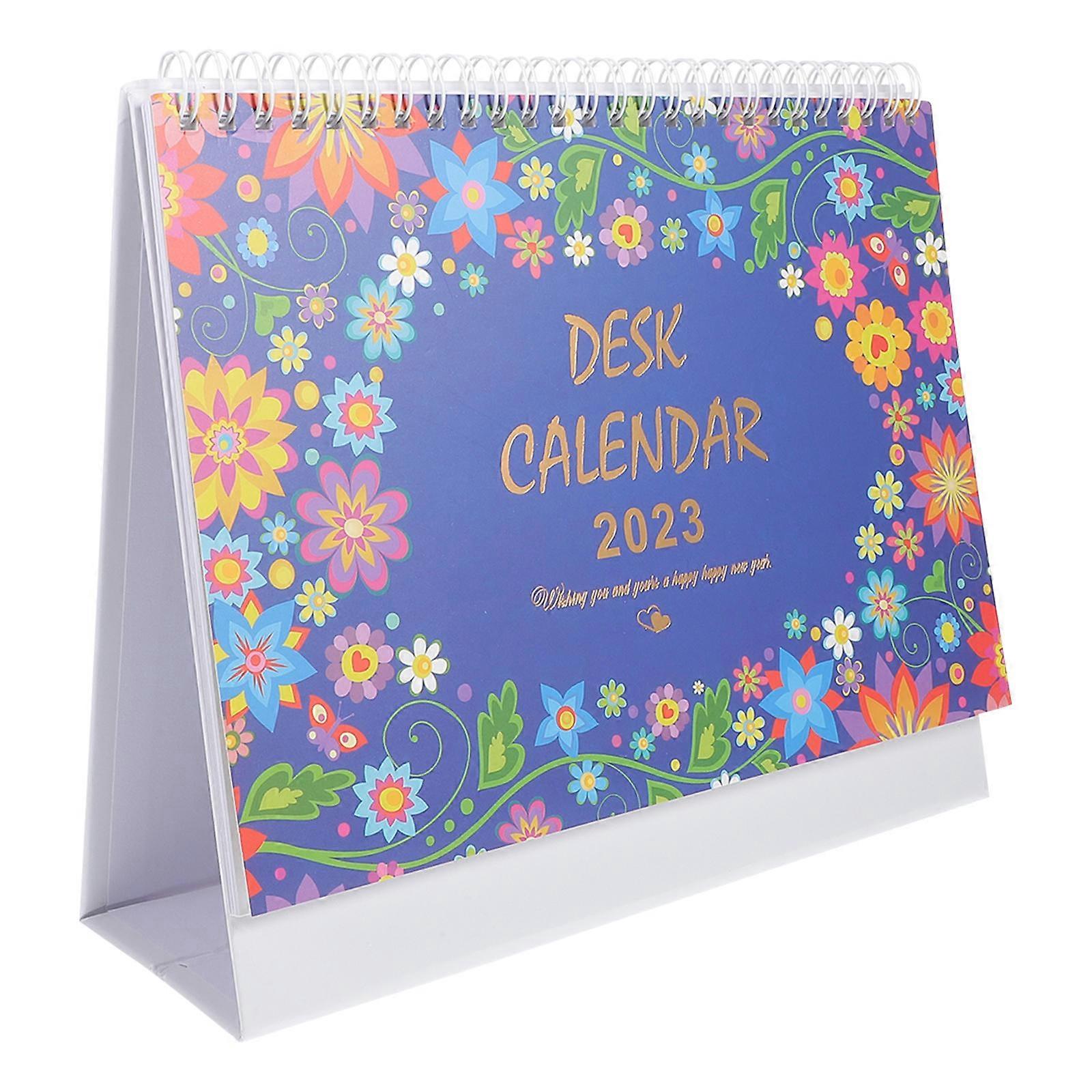 Desk Calendar Large Tabletop Calendar Standing Flipped Design For Office Use Multi 23x19.5cm Date Viewing 1Set