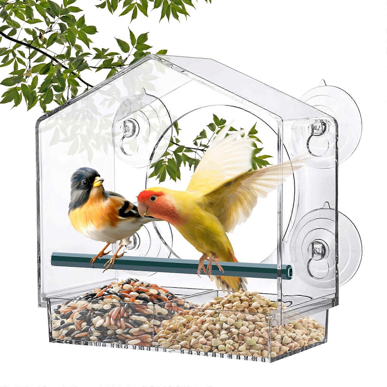 Bird Feeder Window Feeder for Birds Bird Feeder with Suction Cups, Acrylic Bird House Window for Wild Birds, Bird Feeder Window