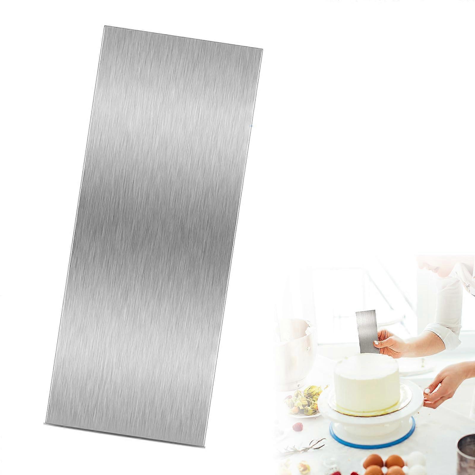 Cake Scraper Stainless Steel Cake Decorating Comb Cake Spatula Cake Scraper for Icing Mousse Kitchen Baking DIY (10 x 4 Inch)