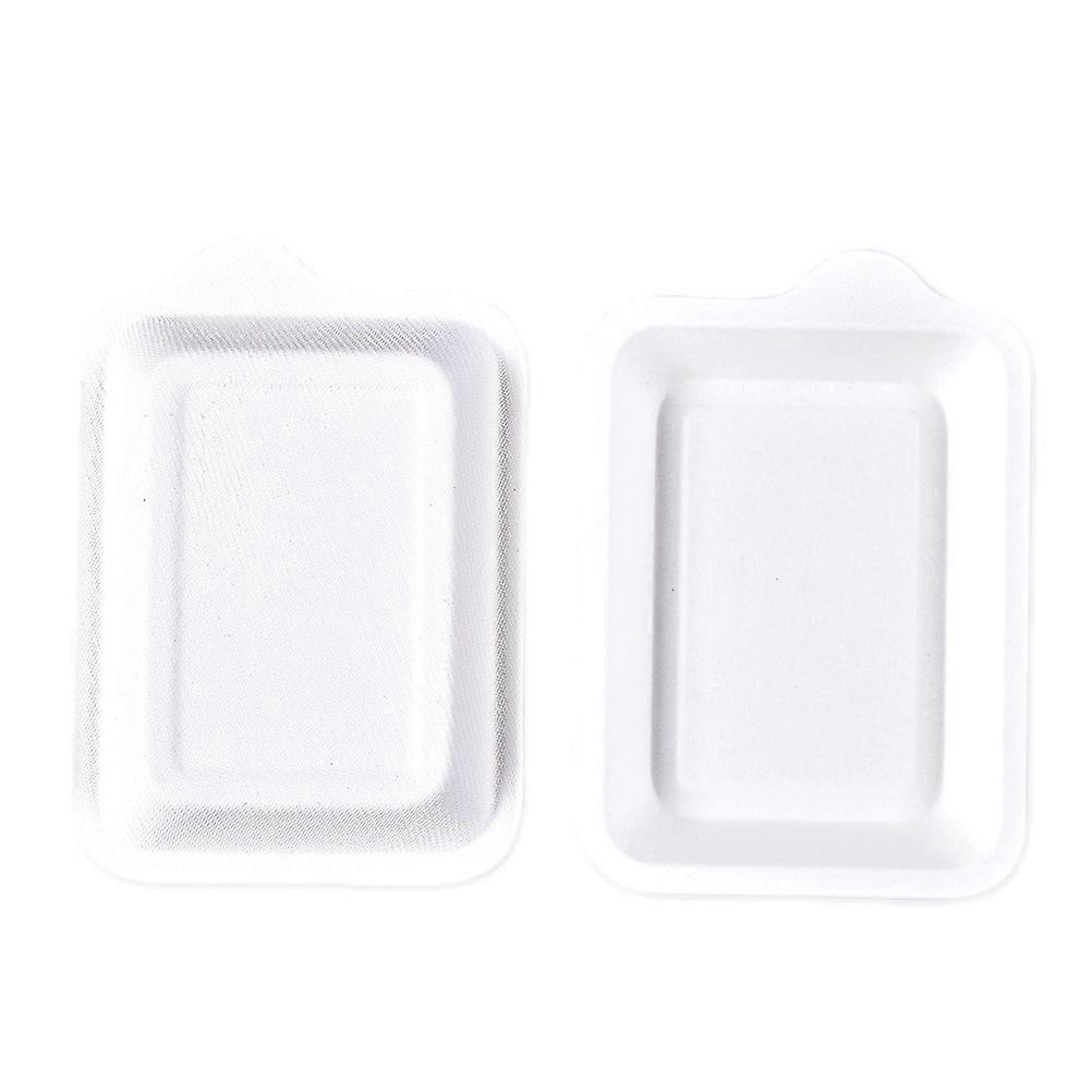 Sturdy Paper Plates White Dessert Appetizer For Indoor Parties Rectangular Durable 100Pack