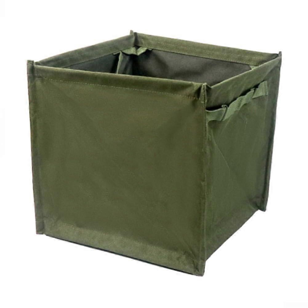 Outdoor Picnic Small Parts Bag Foldable Triangle Trash Can Rope Storage Basket Camping Trash Can (Green) Green Ref: 5282