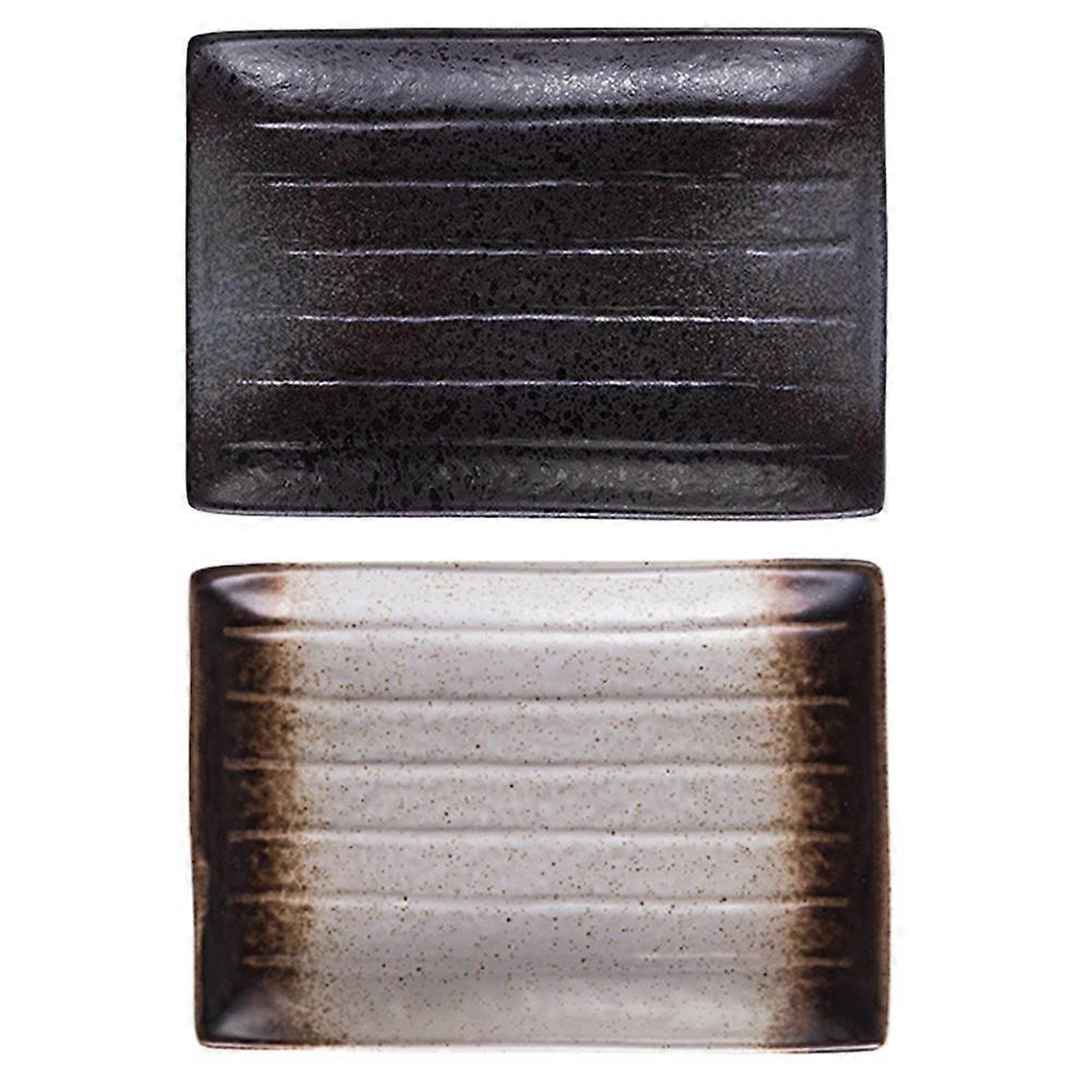 Japanese Style Sushi Plates Rectangular Small Food Shop 21x14.8x2.3cm Mixing Snacks 2Pcs