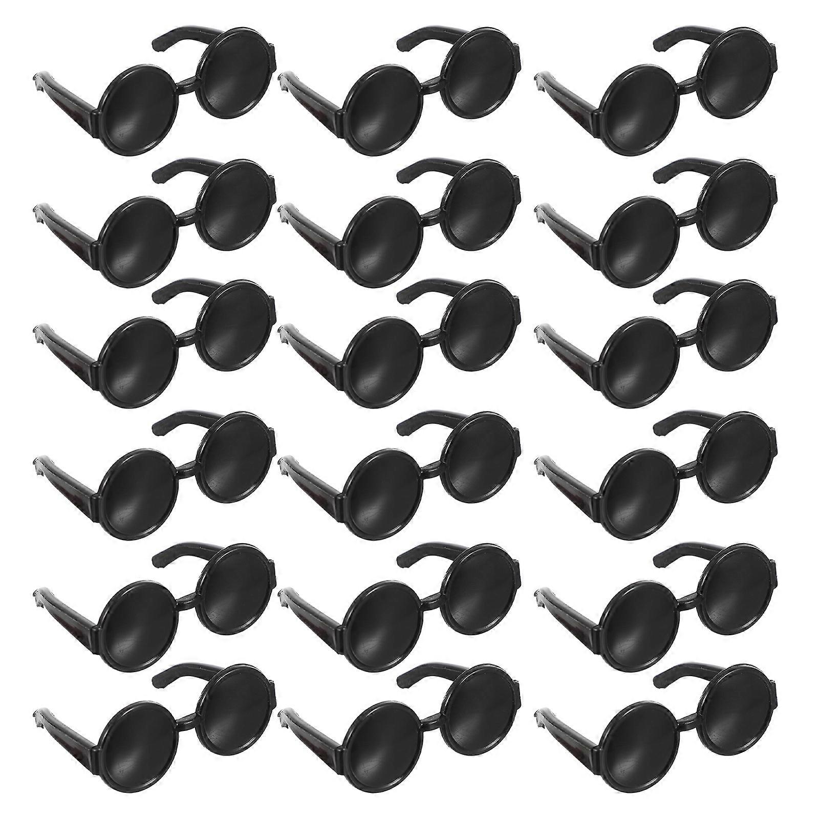Doll Sunglasses Black Plastic Mini Sunglasses Accessories for 60Pcs Props