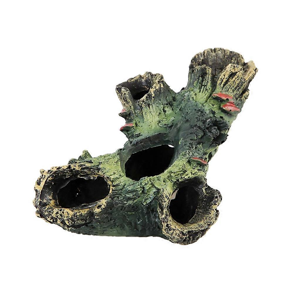 Driftwood Decor Resin Simulation Hiding Cave Fish Shelter For Aquarium Setup 1Pc