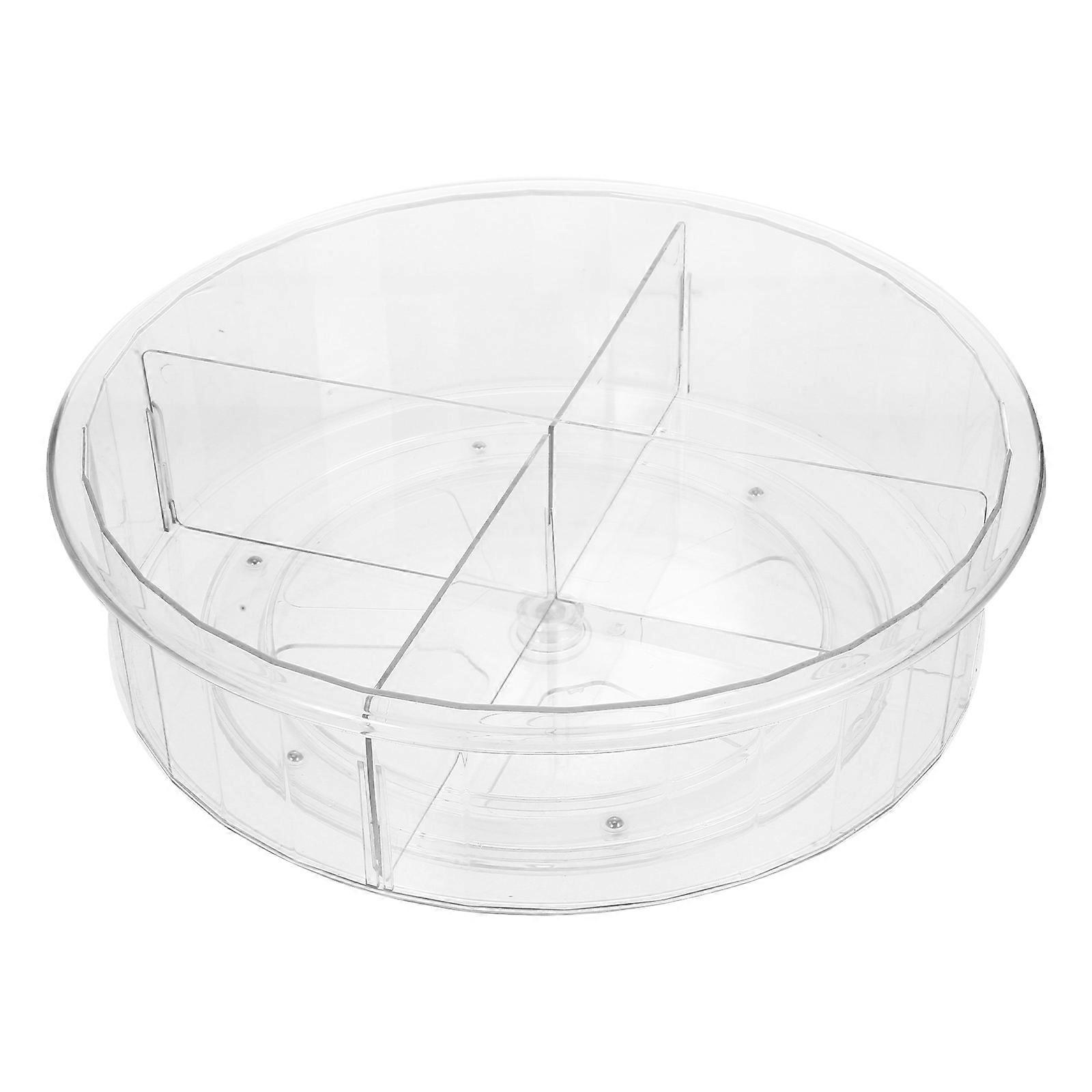 Rotating Kitchen Shelving Cosmetic Organizer Transparent Desktop Storage Round Shape Simple Appearance Homeowners 30.70X30.70X9.50CM 1Pack