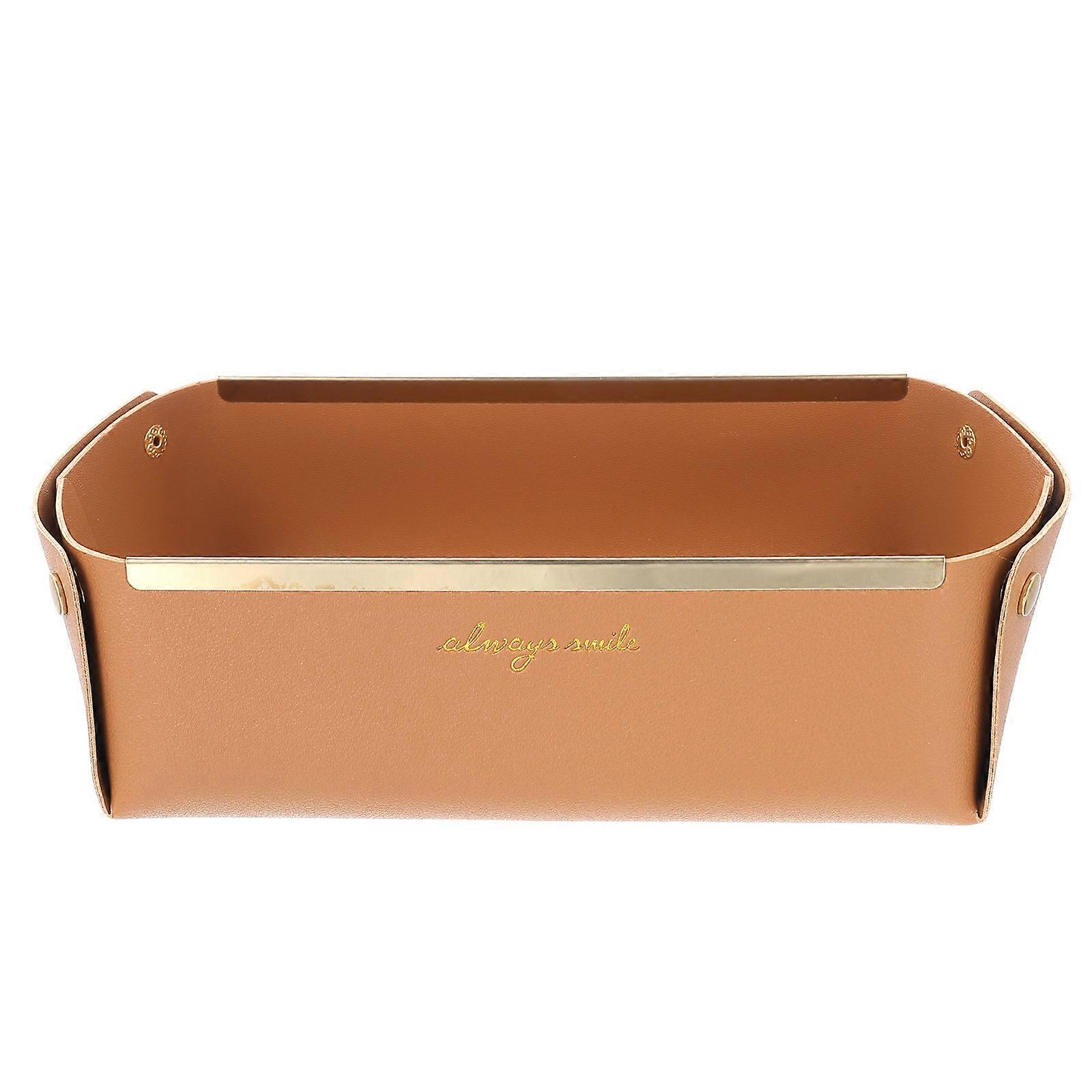 Jewelry Key Tray Leather Storage Organizer Rectangular Couples 23X12.5X6.5CM 1Pcs