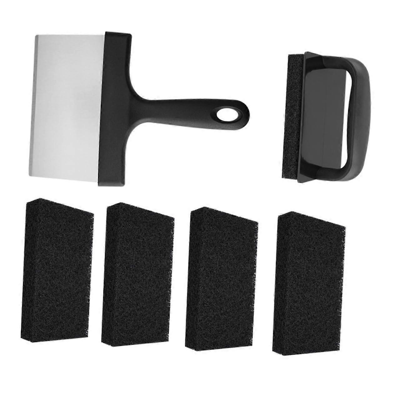 Grill Brush and Scraper Set 6-Piece Food-Grade Materials for Indoor and Outdoor Grill Cleaning