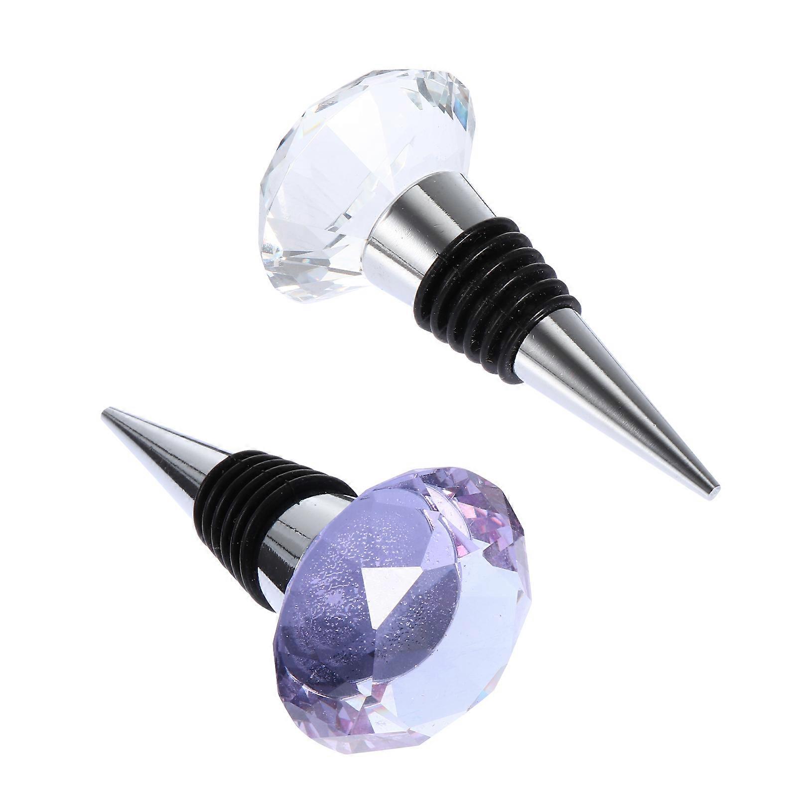 2pcs Assorted Color Stoppers Crystal Sealers for Kitchen, Dining & Living Room Airtight Seal for , Cocktail & Beer Bottles Reusable & Safe