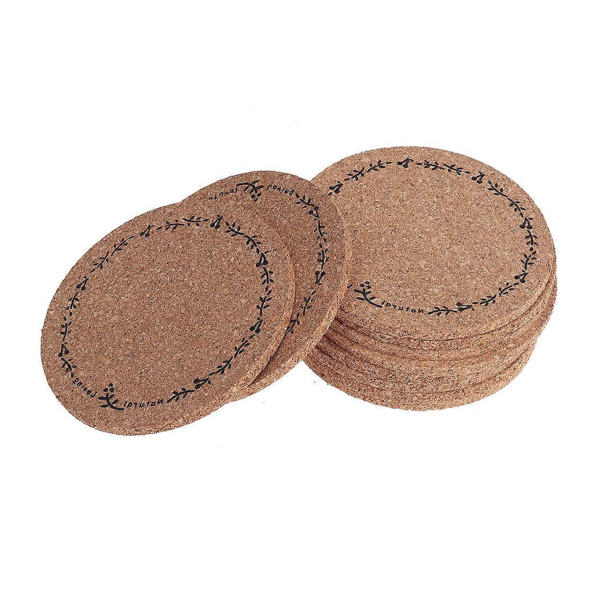 Heat Resistant Mat Cork Table Mat For Cup Glass Tableware Round Flower Shaped 10Cm 10Pcs