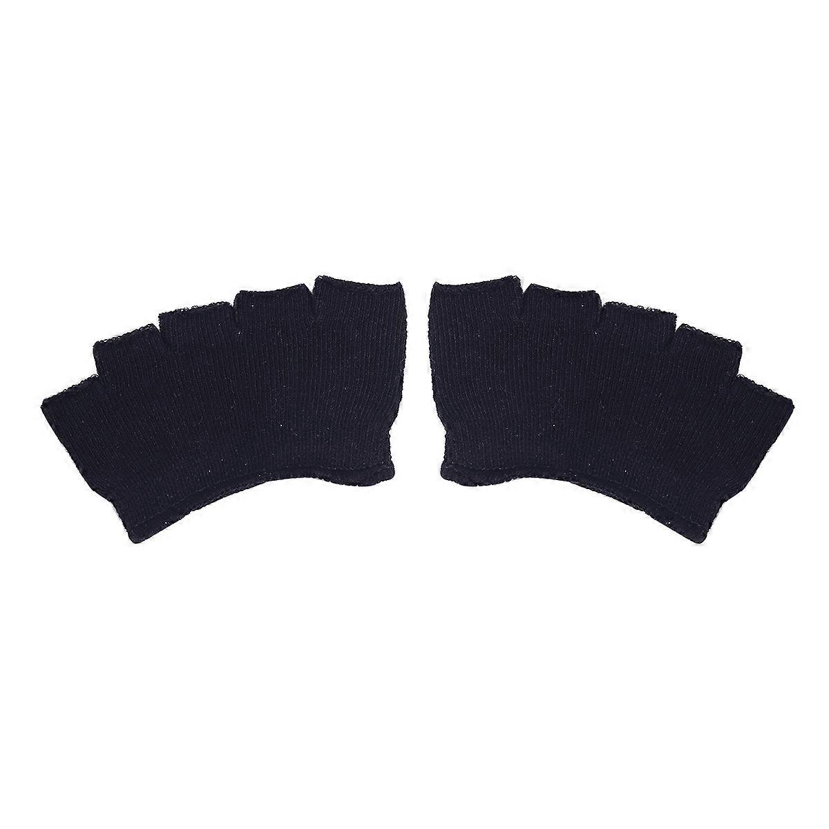 Five Finger Socks Open-toed Five Toe Socks Elastic Fabric Peep Toe Socks 4 Pair Black