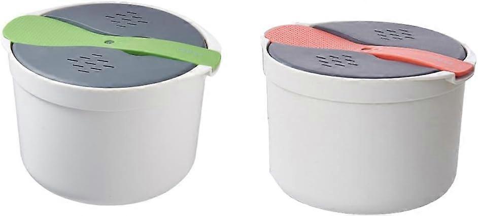 Mikrowellen-Reiskocher, tragbar, Lebensmittelbehälter, Multifunktionsdämpfer, Reiskocher-Lunchbox, Kochutensilien