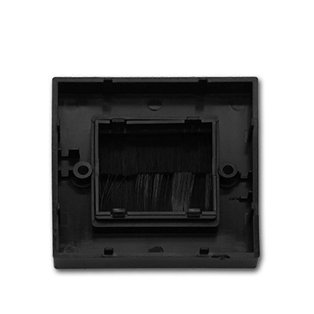 2Pcs Flush Brush Wall Plate Black