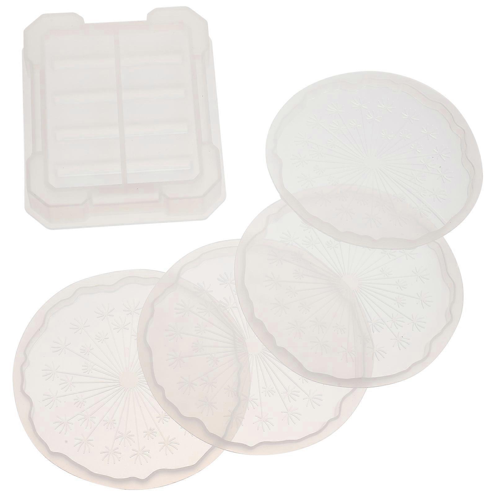 DIY Silicone Mold Cup Mat Casting Mold Holder Making Dandelion Shape Premium Silicone Material 13.5X11.5X2.2CM 1 Set