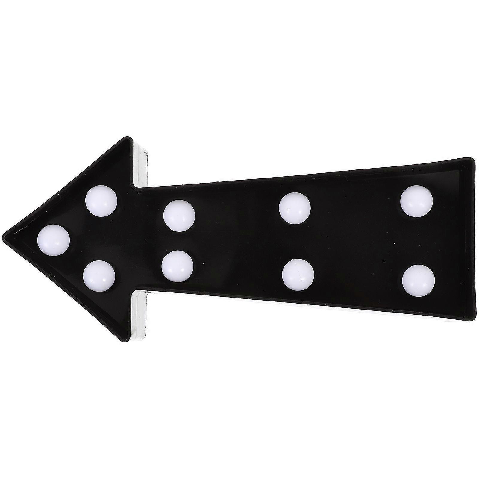 אור שלט חץ תלת ממדי led חץ פלסטיק בצורת שלט מואר סימן סימן סימן תפאורה לקיר יום הולדת חג המולד חדר ילדים תפאורה למסיבת חתונה (שחור)