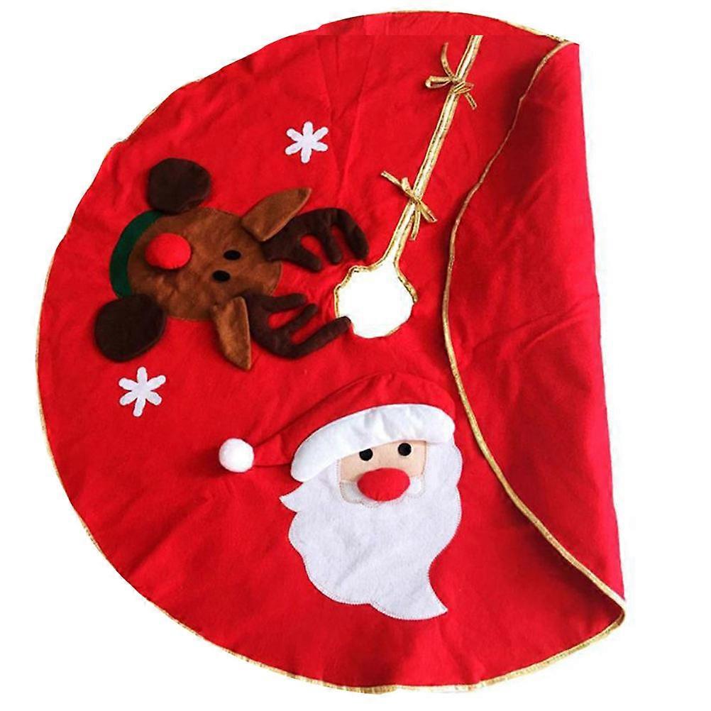 Christmas Celebration Tree Skirt Decorative Home Decoration Classic Style Non-woven Fabric 1Set