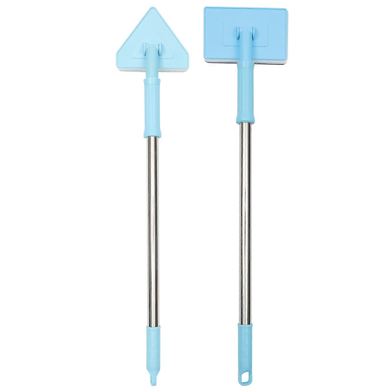 Aquarium Fish Tank Cleaner Tool Telescopic Design Removal Cleaning Brush for Home Shop Supplies Rectangle Shape 2Pcs