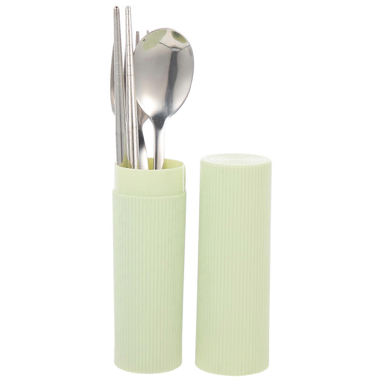 Lightweight Stainless Steel Cutlery Kit with Storage Box – Portable Utensils for Camping, Outdoor Dining, and Lunch Boxes Including Chopsticks,