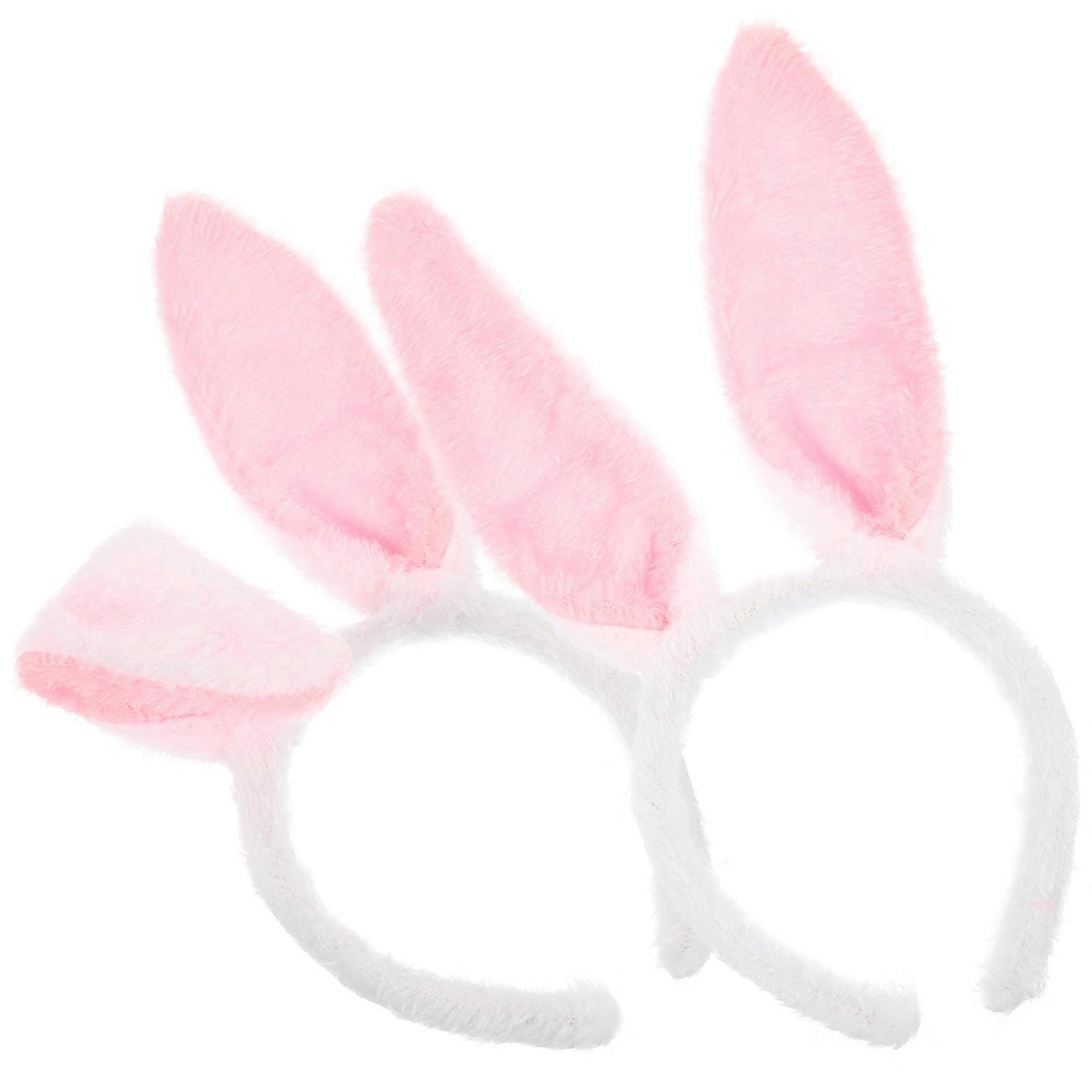 Decorative Rabbit Ear Headband Hair Accessories Easter Parties Adjustable Shape 2Pcs